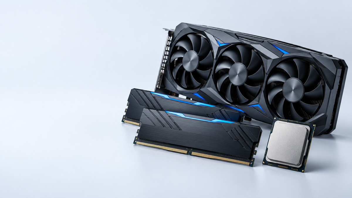 Graphics card, DDR5 RAM modules and a processor